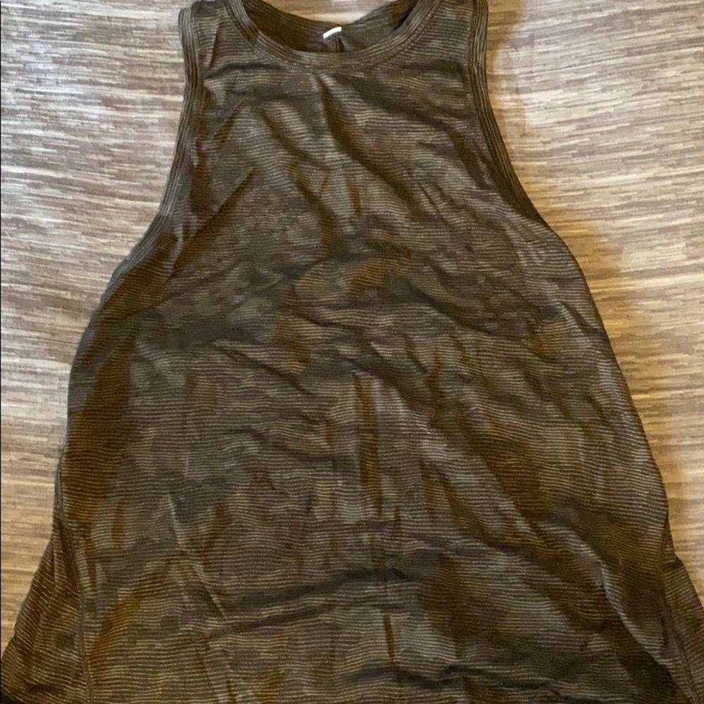Lululemon Tie Back High Neck black/gold Tank